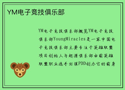 YM电子竞技俱乐部